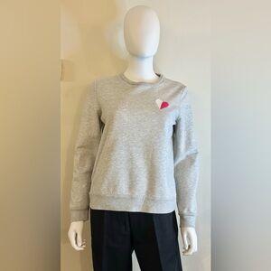 Banana Republic Size S Grey Sweater with Heart Detail